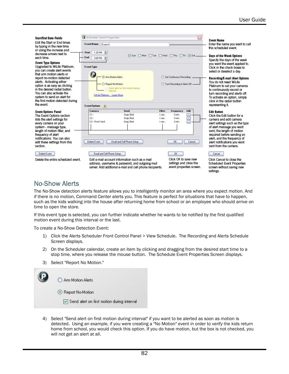 No-show alerts | WiLife V2.5 User Manual | Page 96 / 166