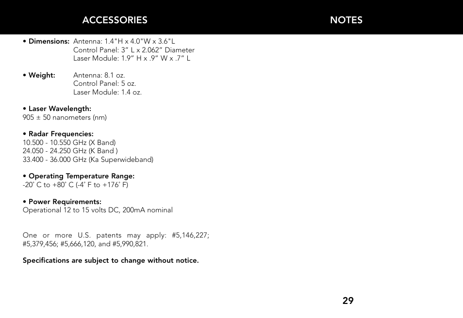 Whistler LASER/RADAR DETECTOR User Manual | Page 16 / 16