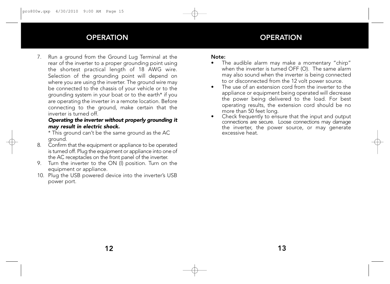 Whistler WATT PRO-800W User Manual | Page 8 / 17