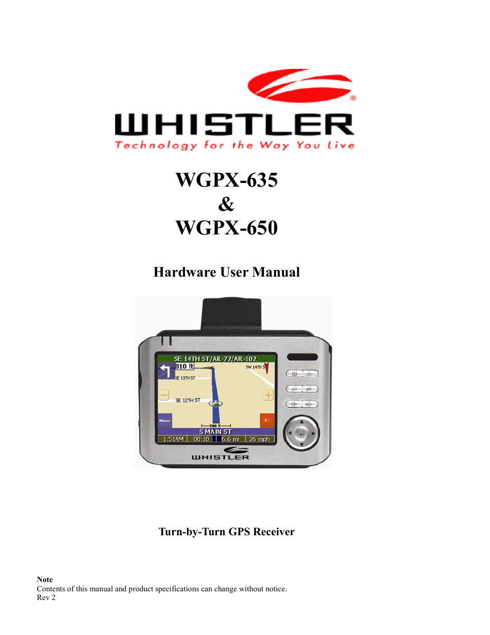 Whistler WGPX-635 User Manual | 27 pages