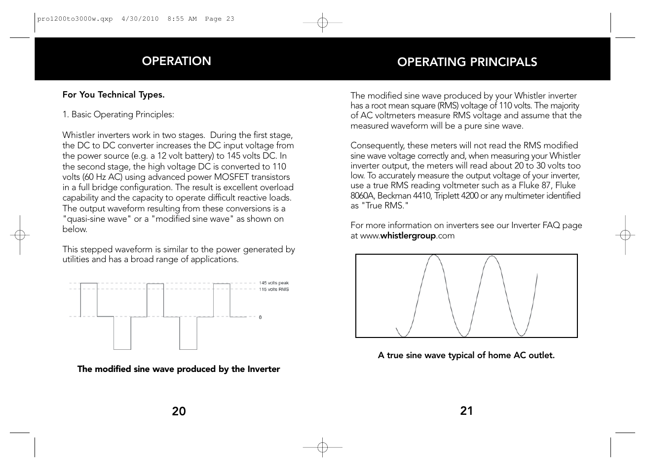 Whistler POWER INVERTERS PRO-1200W User Manual | Page 12 / 17