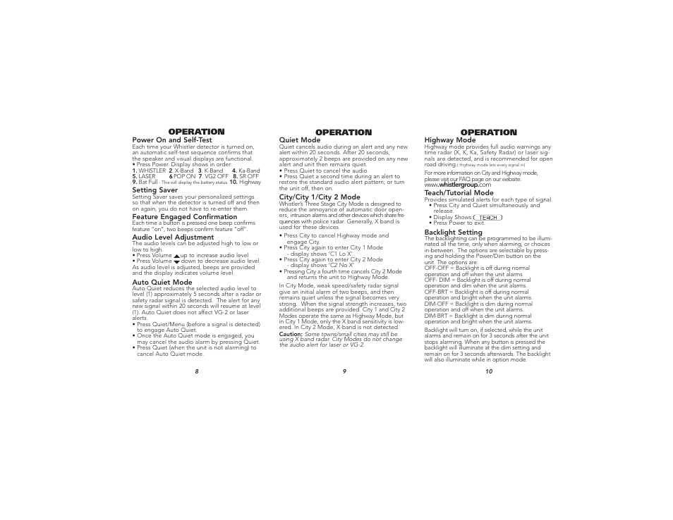 Whistler XTR-280 User Manual | Page 4 / 10