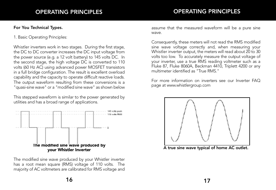 17 16 operating principles operating principles | Whistler 800 WATT POWER INVERTER User Manual | Page 10 / 15