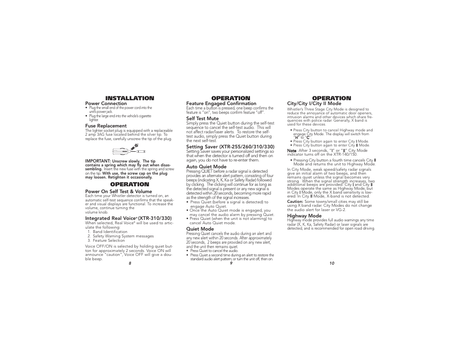 Whistler XTR-255 User Manual | Page 4 / 9