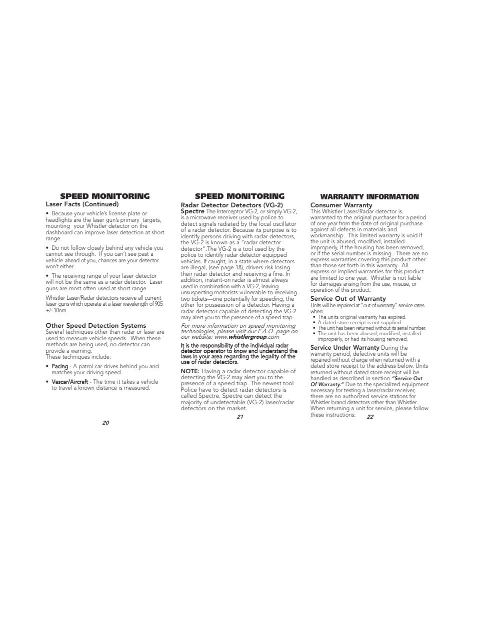 Whistler XTR-145 User Manual | Page 8 / 9