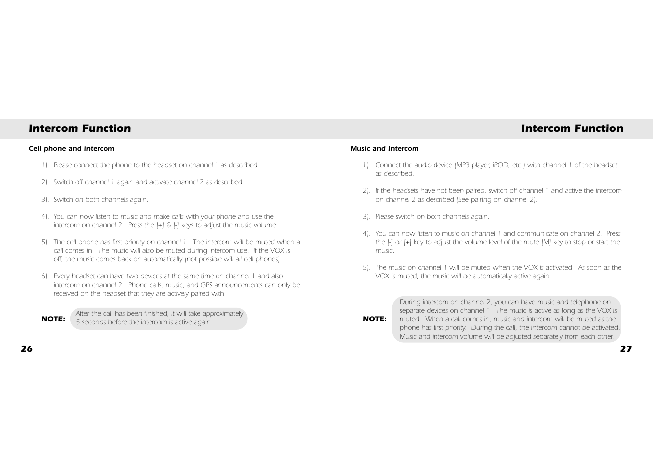 Intercom function | Whistler BT3300 User Manual | Page 15 / 21