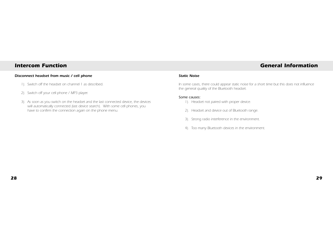 Intercom function general information | Whistler BT3300 User Manual | Page 16 / 21