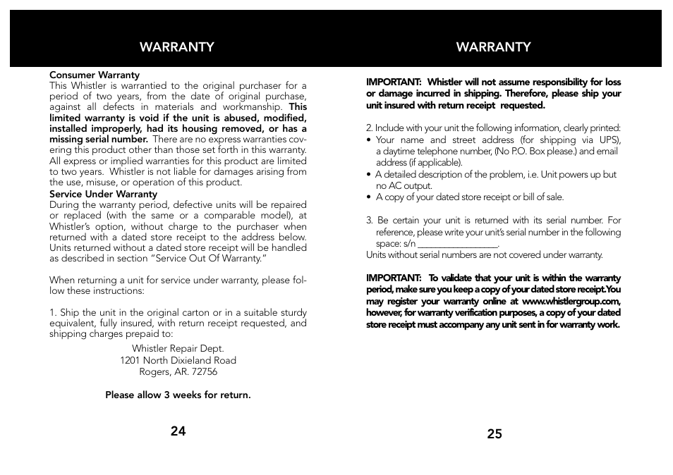 Whistler 200/400 WATT User Manual | Page 14 / 15