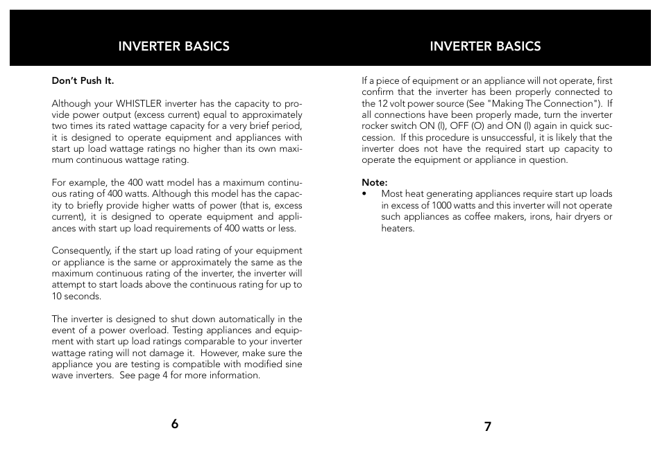 Whistler 200/400 WATT User Manual | Page 5 / 15