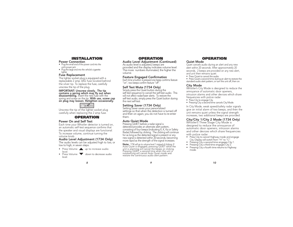 Whistler 1710 User Manual | Page 4 / 9