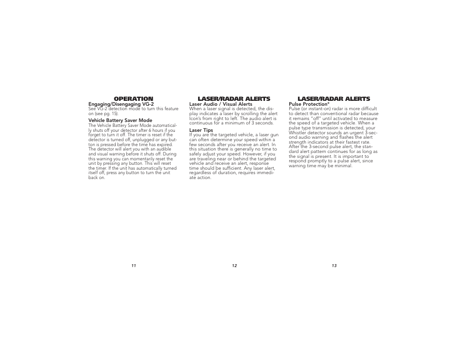 Whistler LASER-RADAR XTR-130 User Manual | Page 5 / 9