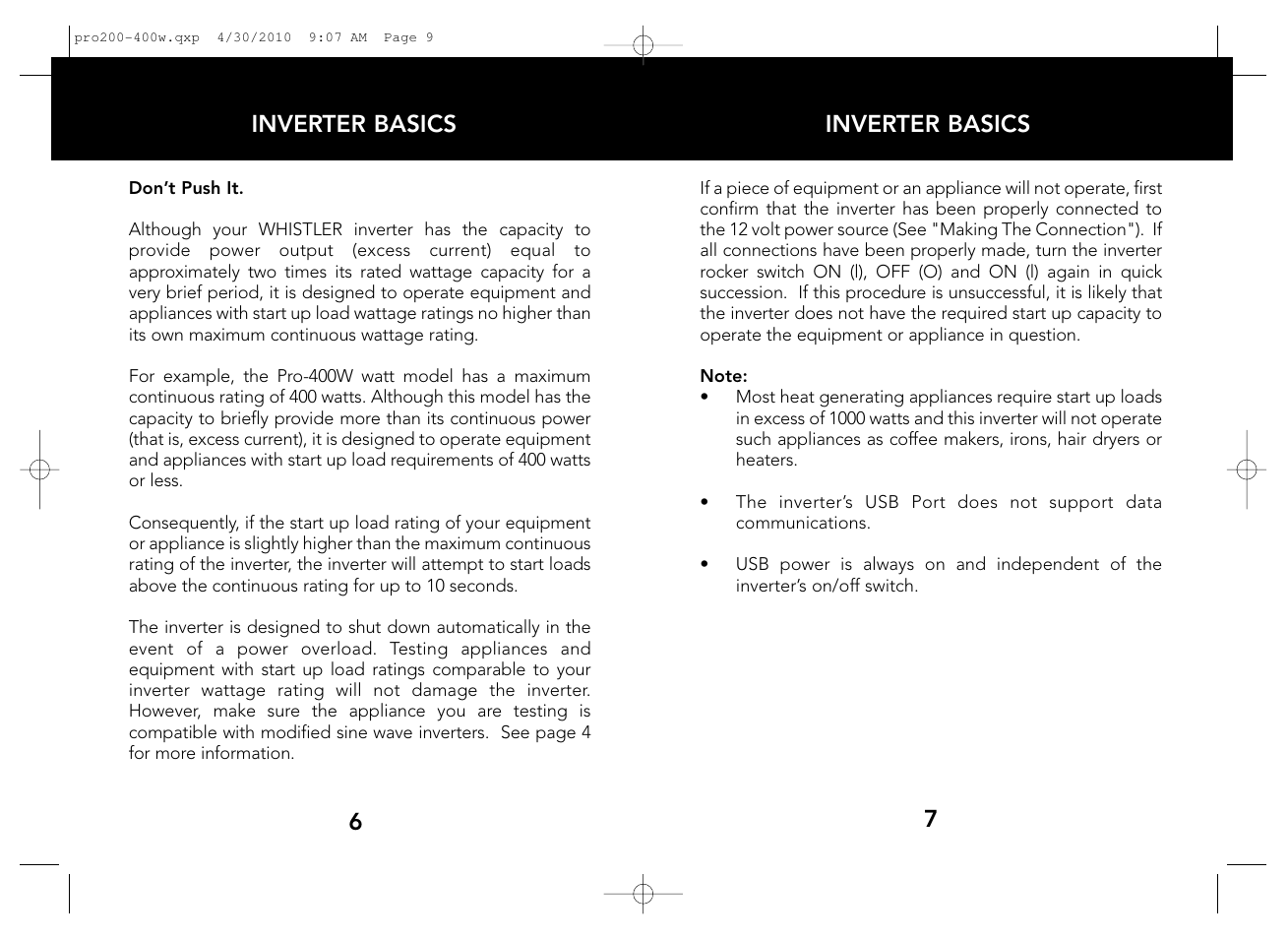 Whistler PRO-400W User Manual | Page 5 / 15