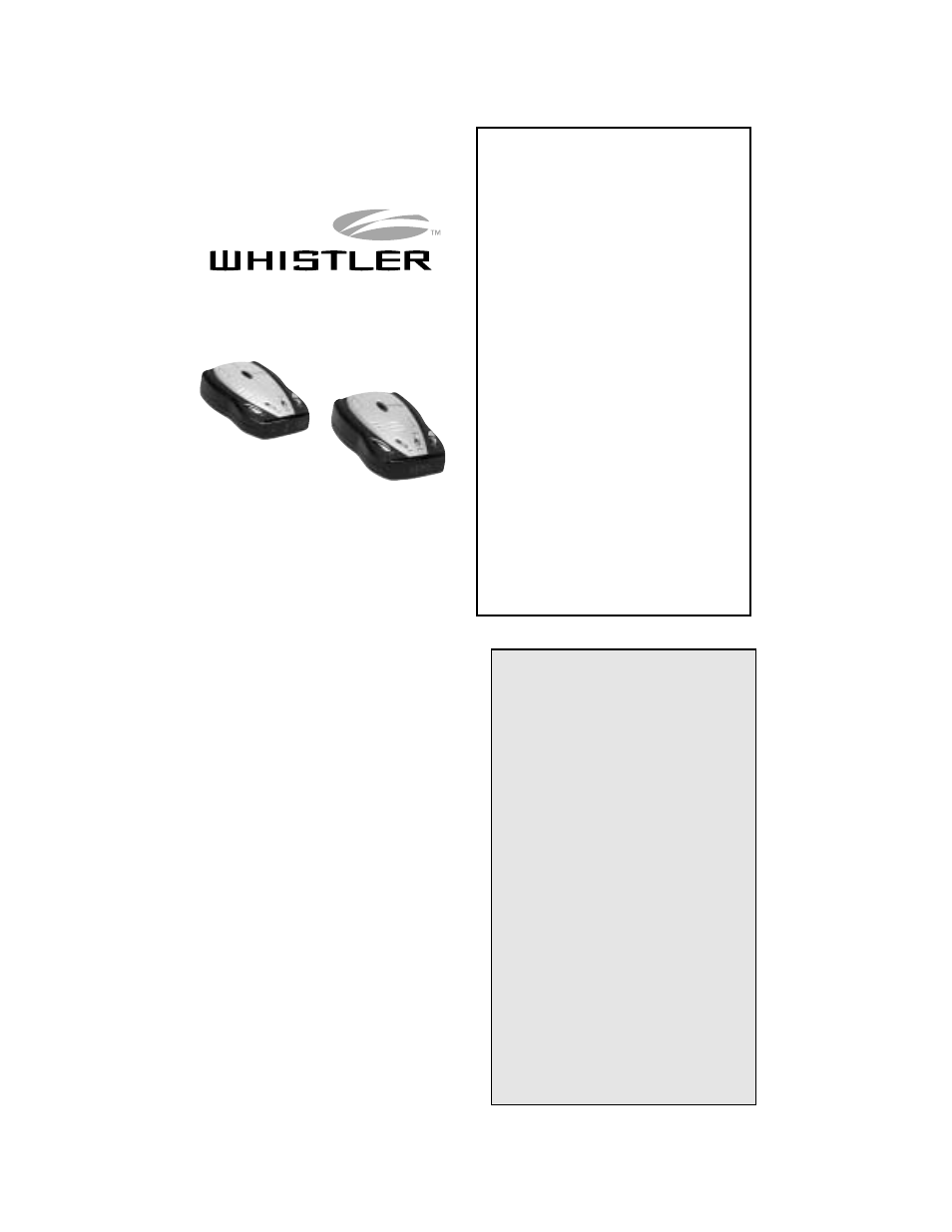 Whistler 1783SE User Manual | 7 pages