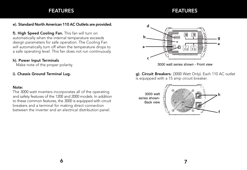 Features, 7features 6 | Whistler 2000 WATT User Manual | Page 5 / 18