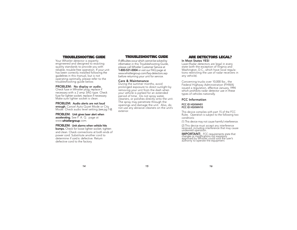 Whistler XTR-105 User Manual | Page 6 / 9