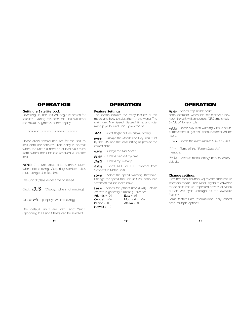 Operation | Whistler RED LIGHT/ SPEED CAMERA DETECTOR RLC-100 User Manual | Page 5 / 9