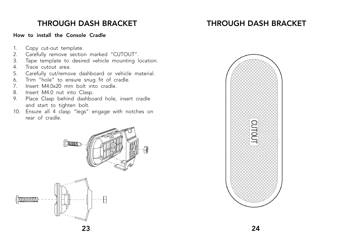 Through dash bracket | Whistler PRO-3600 User Manual | Page 13 / 13