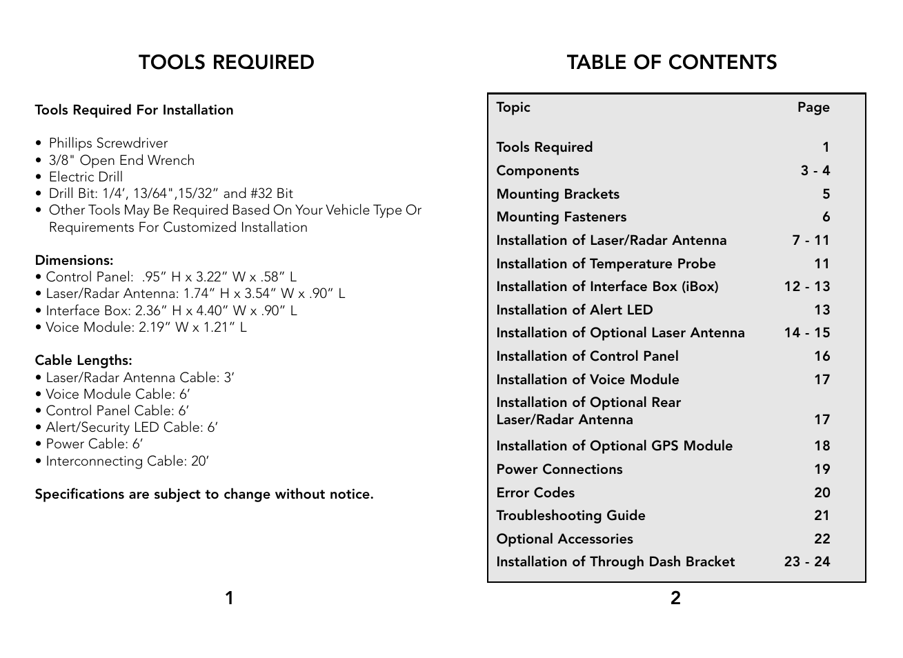 Whistler PRO-3600 User Manual | Page 2 / 13