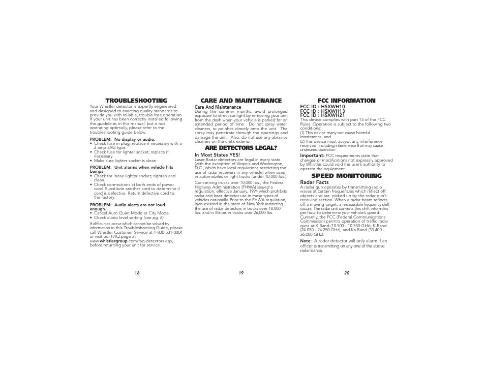 Whistler XTR-550 User Manual | Page 7 / 9