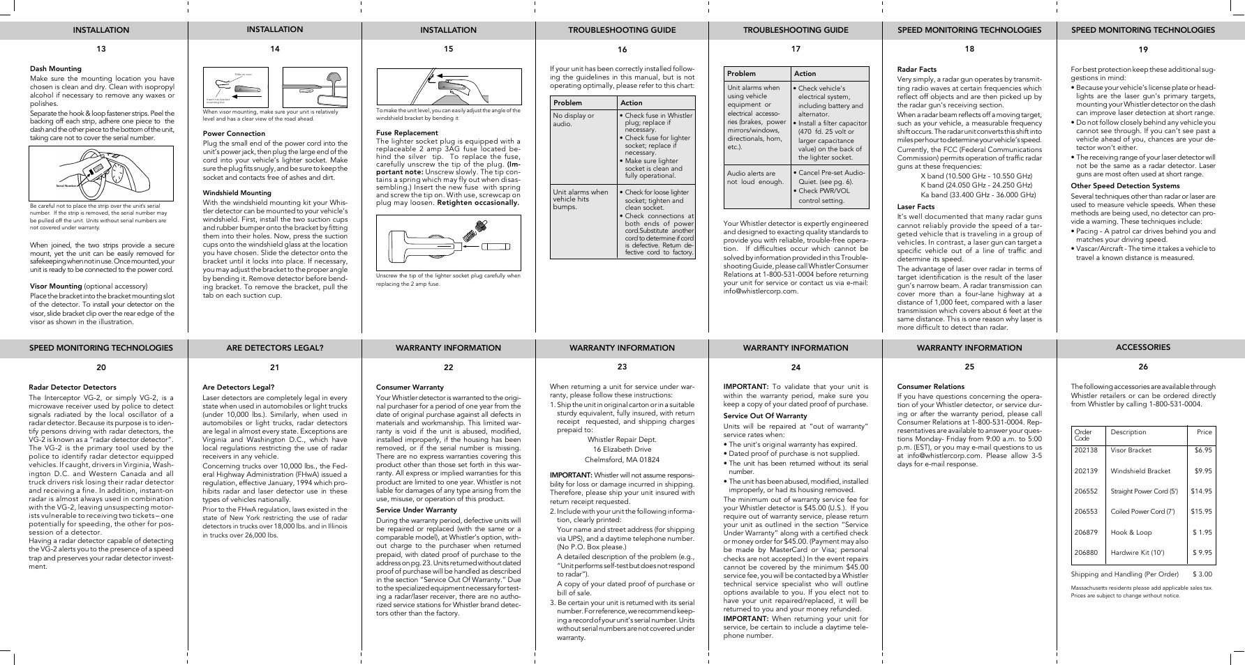 Whistler 1630 User Manual | Page 2 / 2