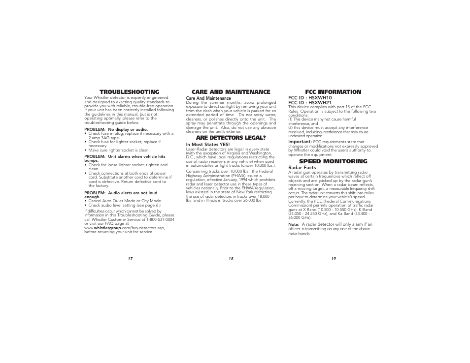 Whistler XTR-500 User Manual | Page 7 / 9