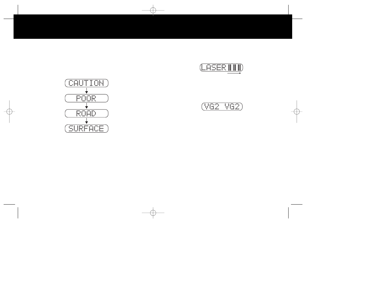 Caution surface poor road, Laser vg2 vg2 | Whistler 3300 User Manual | Page 10 / 16