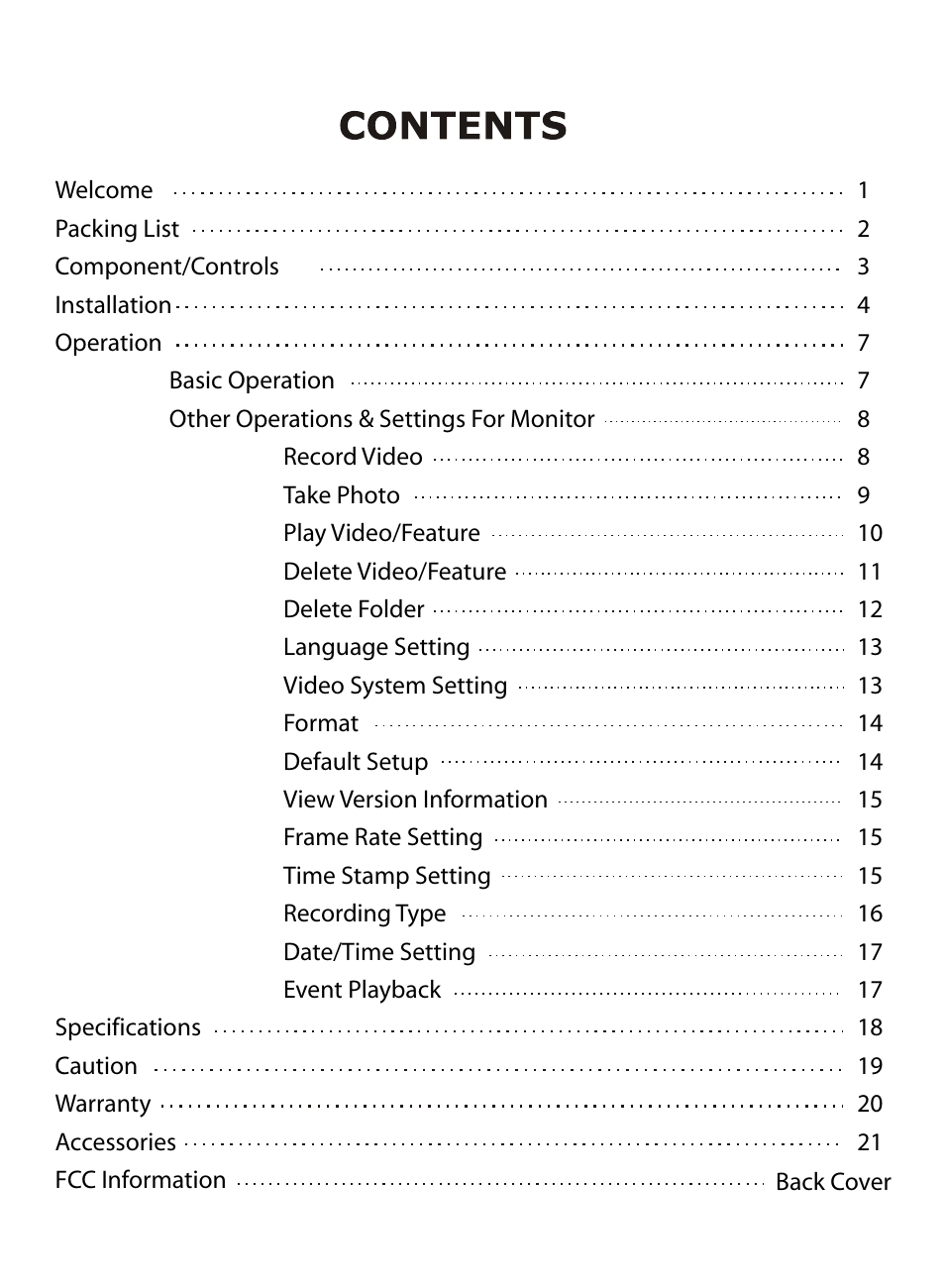 Whistler WIC-3509P User Manual | Page 2 / 24