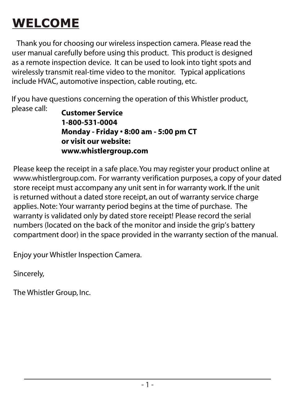 Whistler WIC-3509P User Manual | Page 3 / 24