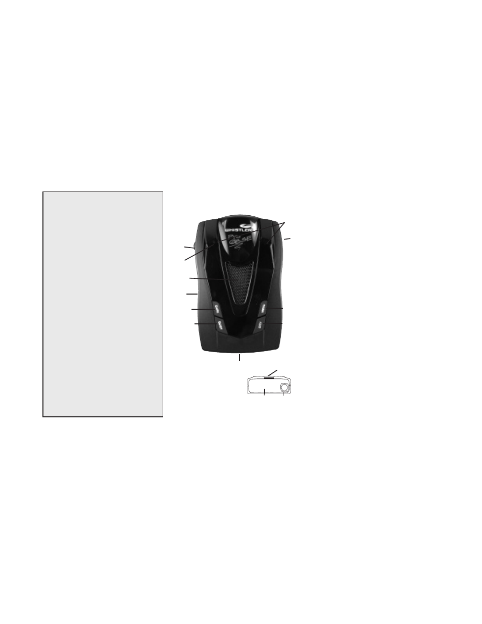 Whistler features, Feature descriptions | Whistler PRO-68SE User Manual | Page 2 / 9