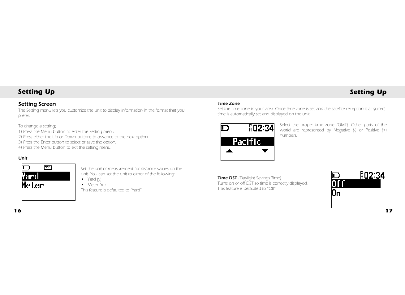 Setting up | Whistler GLF-125 User Manual | Page 10 / 22
