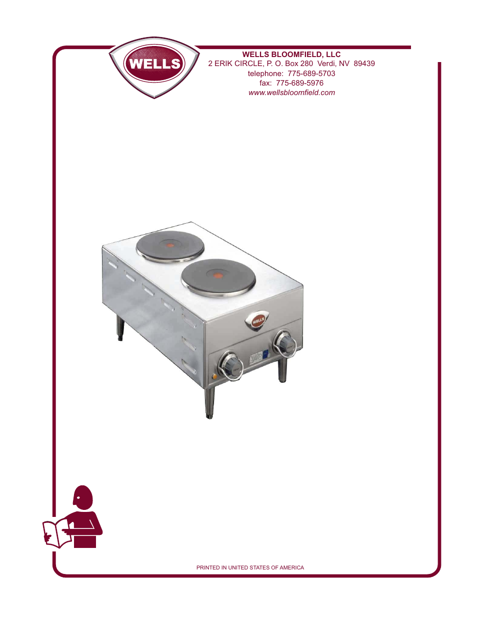 Wells Couter Top Electric Hotplates H-65 User Manual | 12 pages