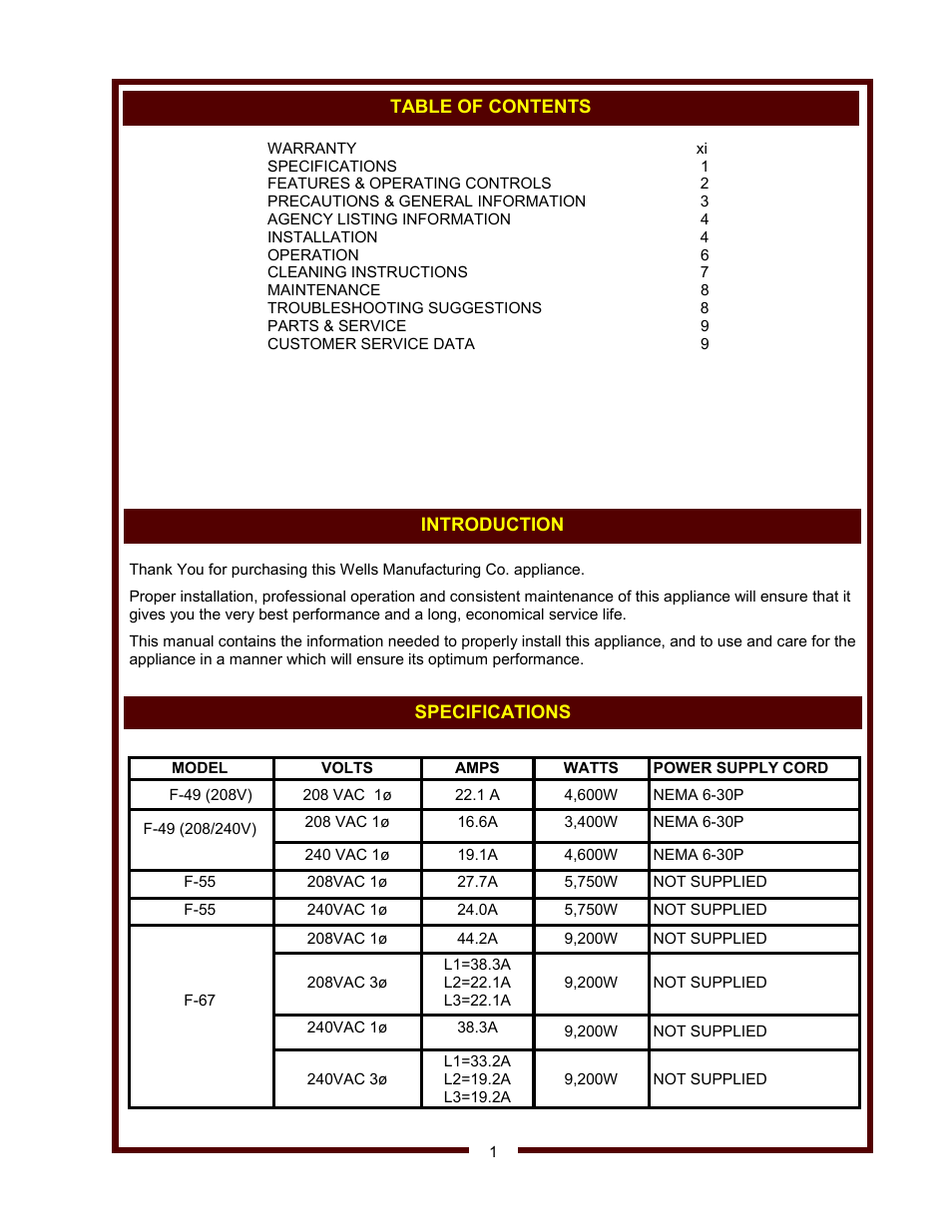 Wells F-49 User Manual | Page 3 / 14