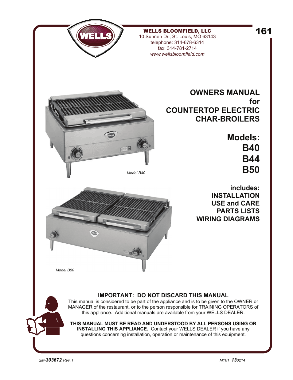 Wells B-50 User Manual | 28 pages