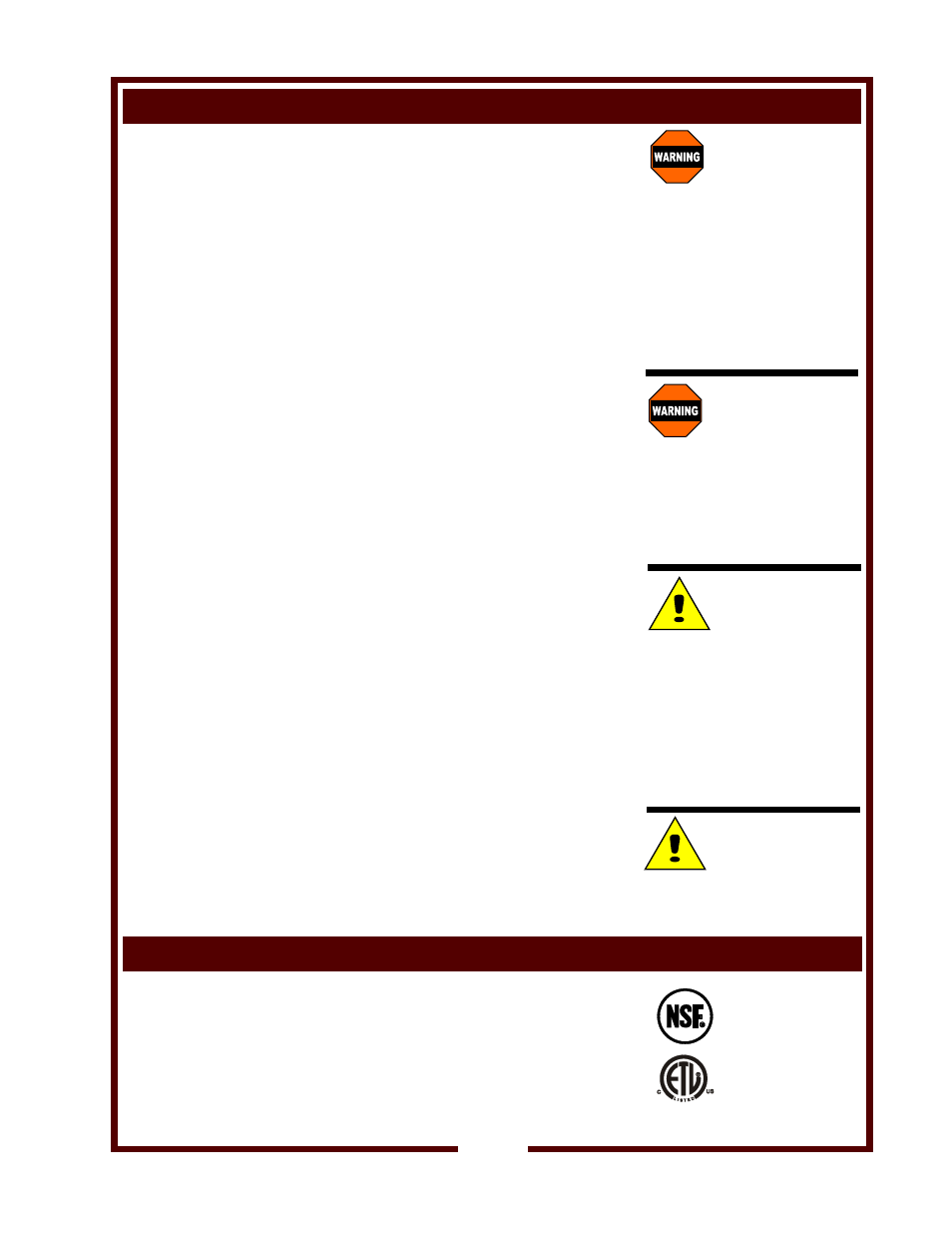 Warning, Caution, Precautions and general information | Agency listing information | Wells WPP-10 User Manual | Page 5 / 14