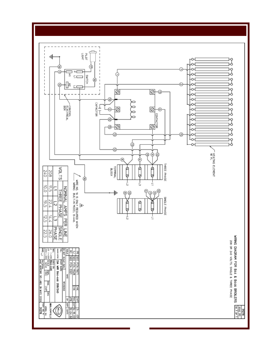 Wiring diagram: b446 | Wells B446 User Manual | Page 21 / 24