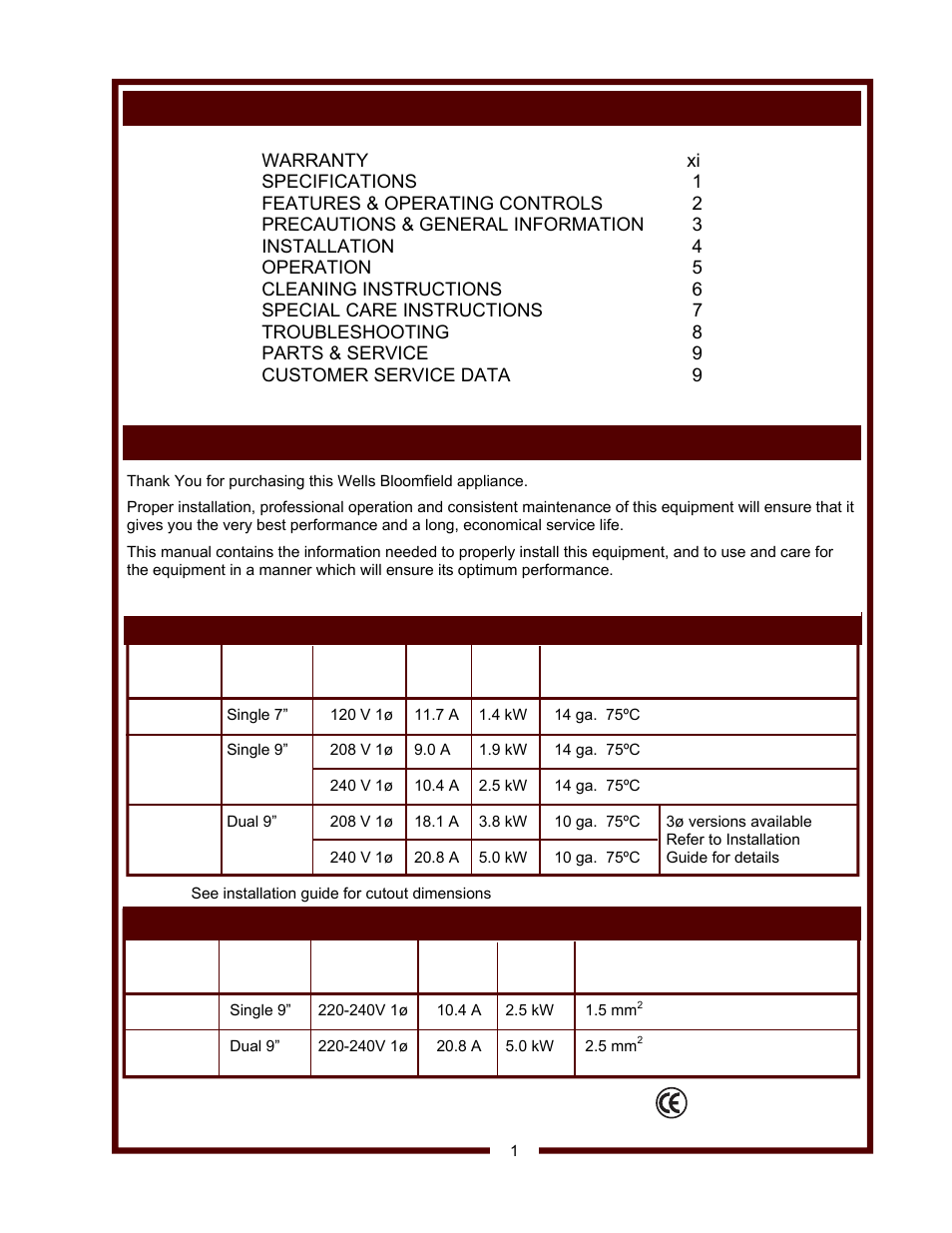 Wells BUILT-IN CERAMIC HOTPLATES HC-1006 User Manual | Page 3 / 12