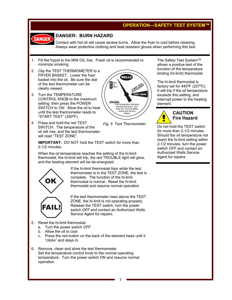 Fail | Wells F-55 STS User Manual | Page 9 / 14