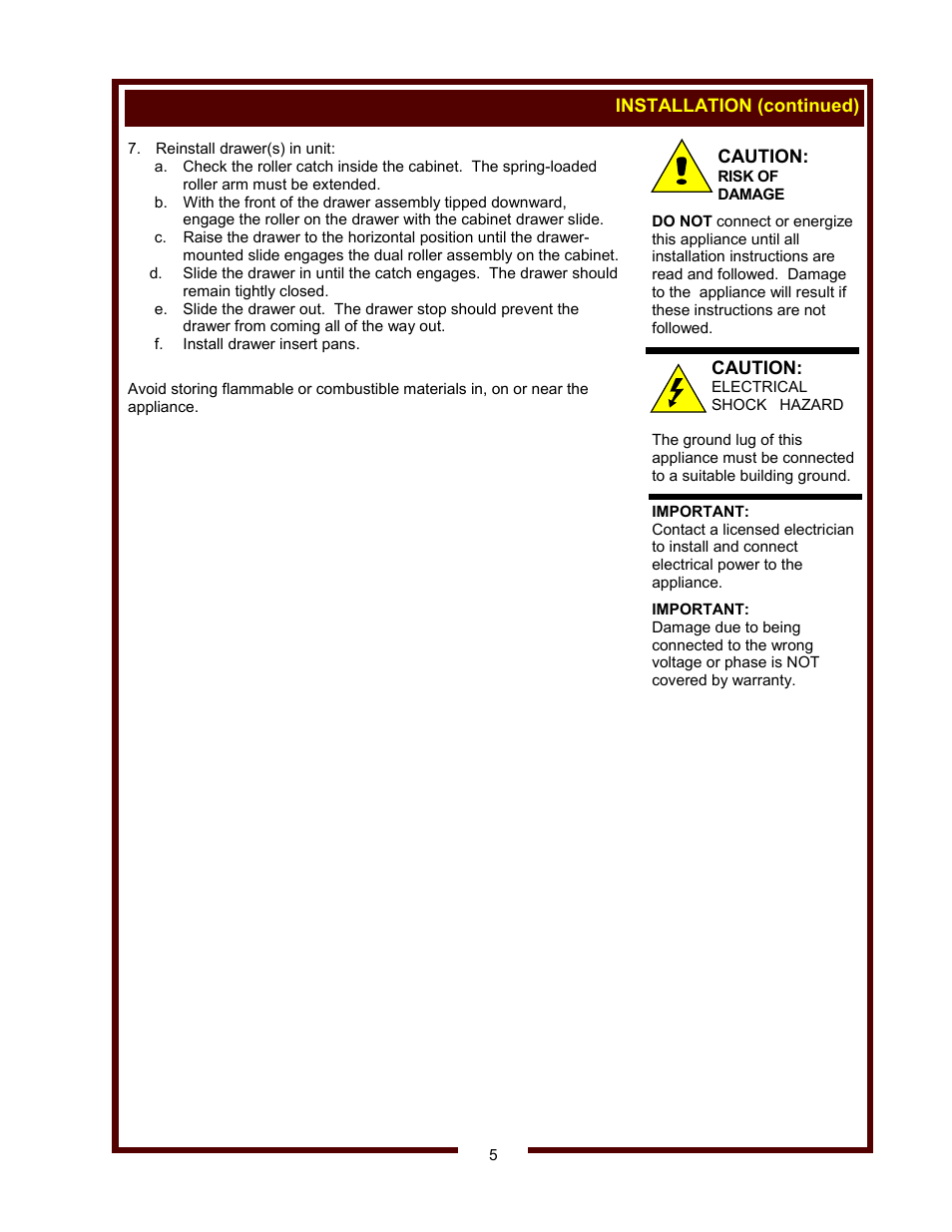 Wells RW-16 thru RW-36 User Manual | Page 7 / 14