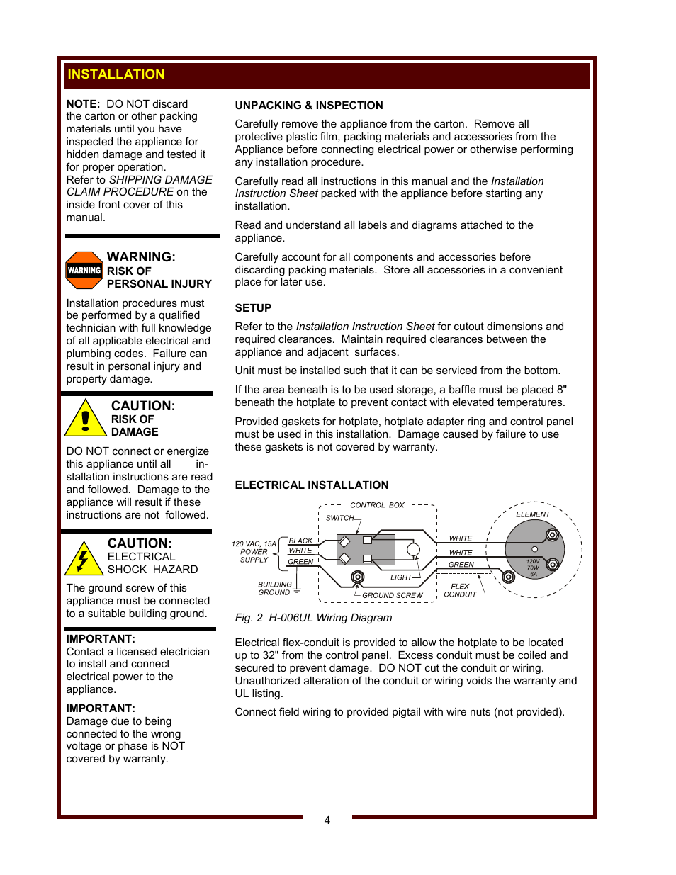 Wells H-006UL User Manual | Page 6 / 10