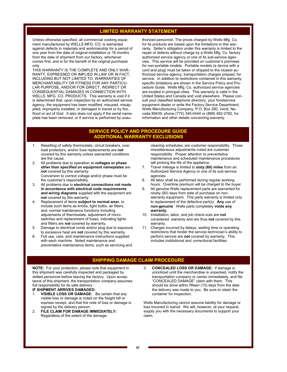 Wells WVOC-4HS User Manual | Page 2 / 34