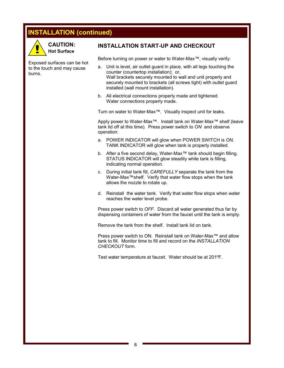 Installation (continued) | Wells WM-TR User Manual | Page 10 / 20