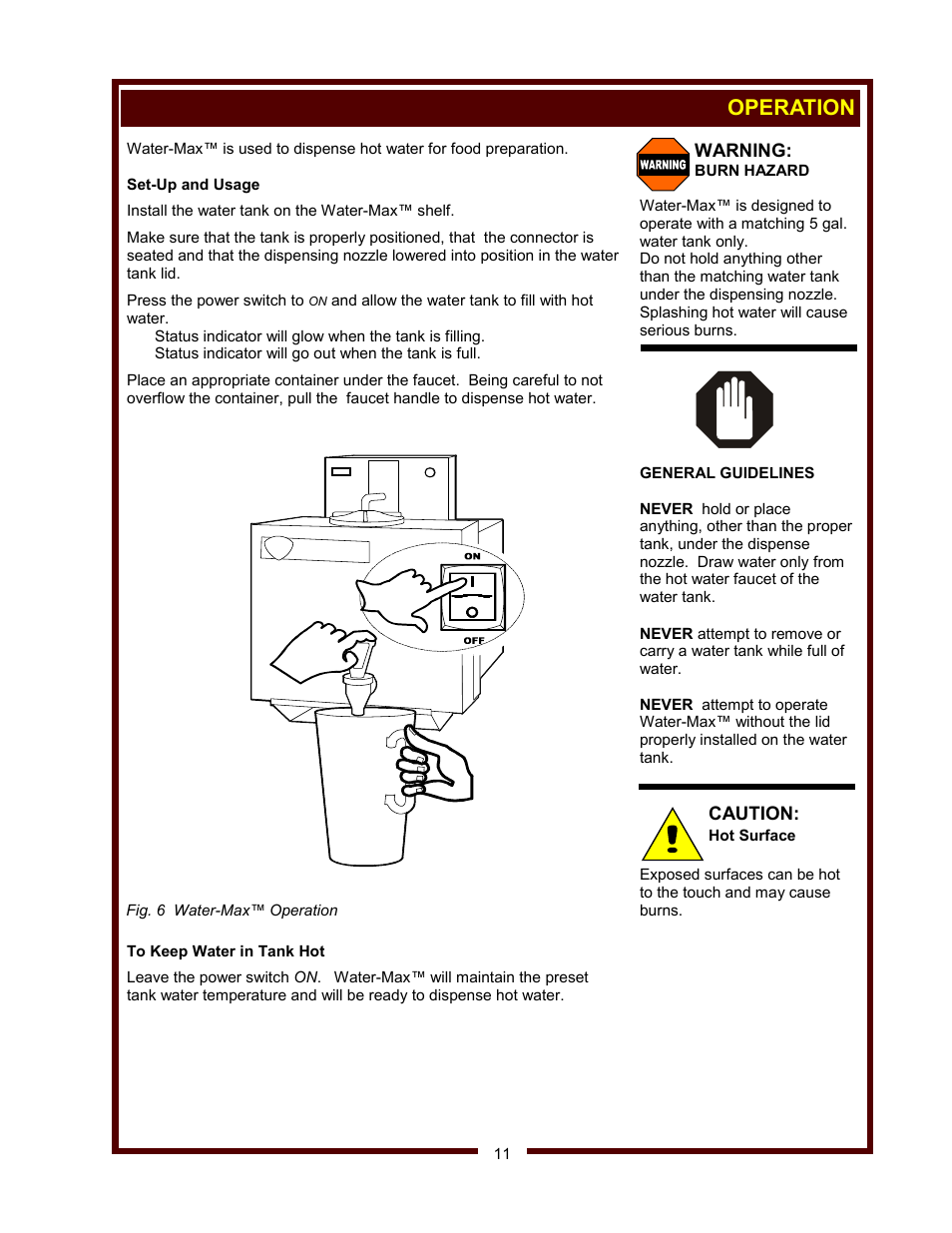 Operation | Wells WM-TR User Manual | Page 13 / 20