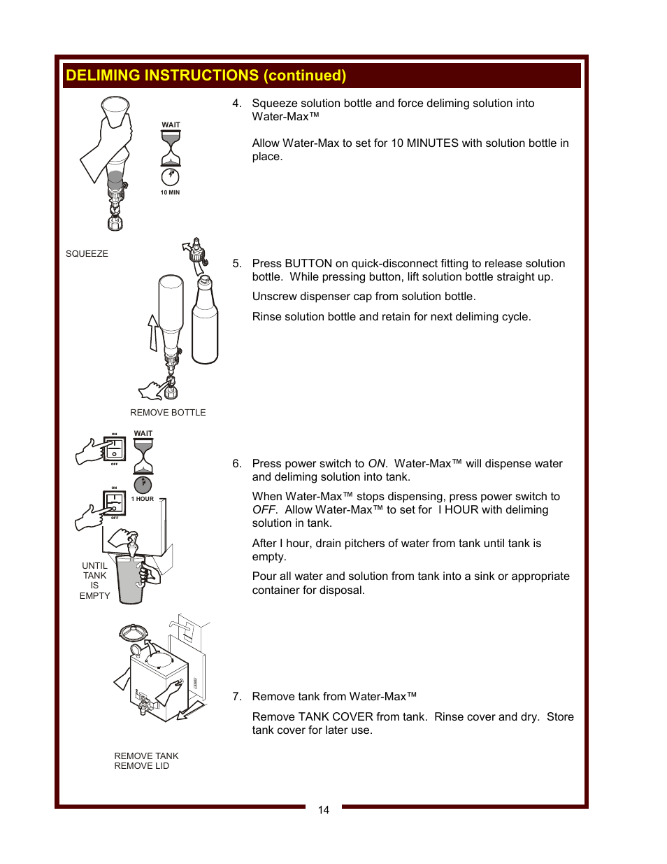 Deliming instructions (continued) | Wells WM-TR User Manual | Page 16 / 20