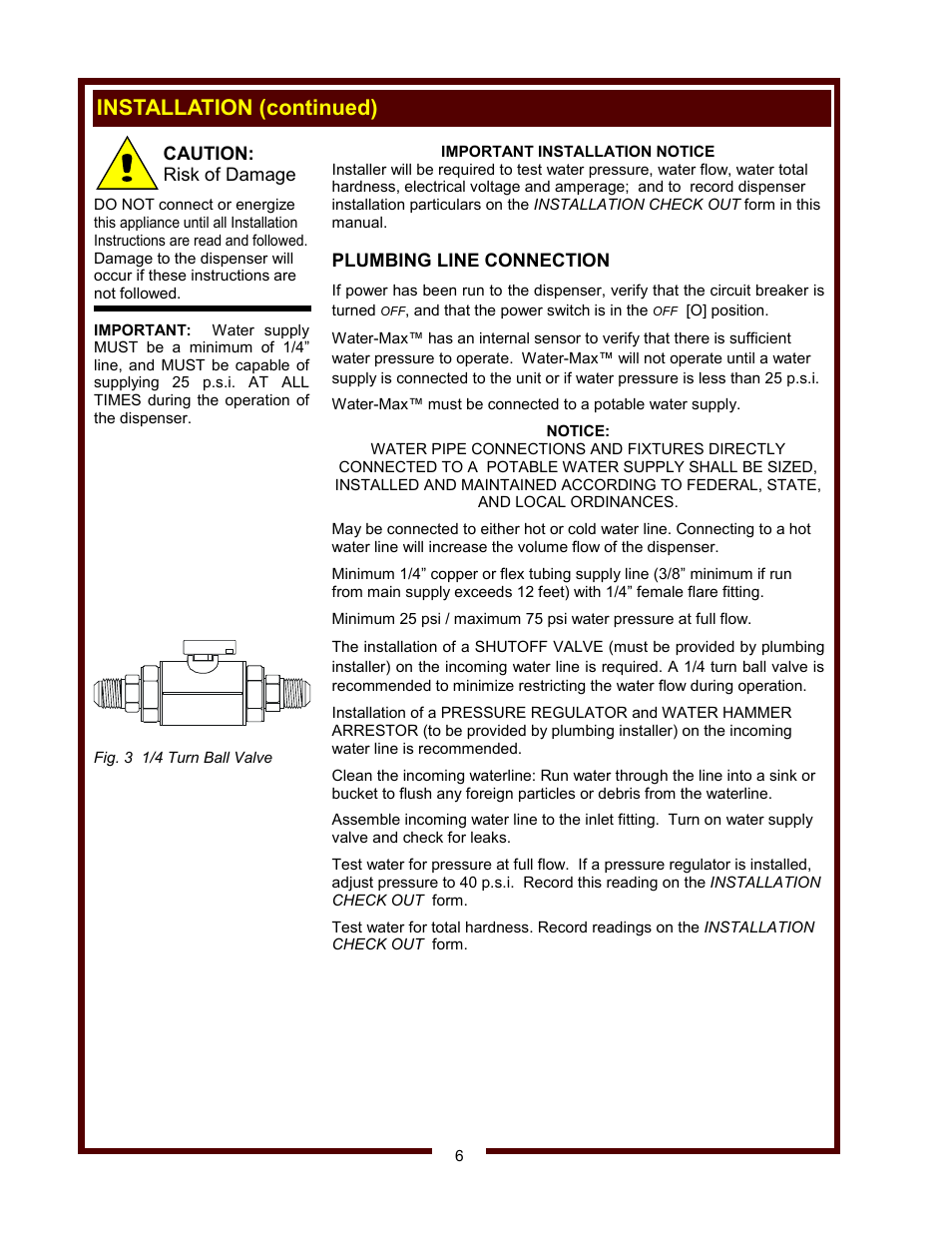 Installation (continued) | Wells WM-TR User Manual | Page 8 / 20
