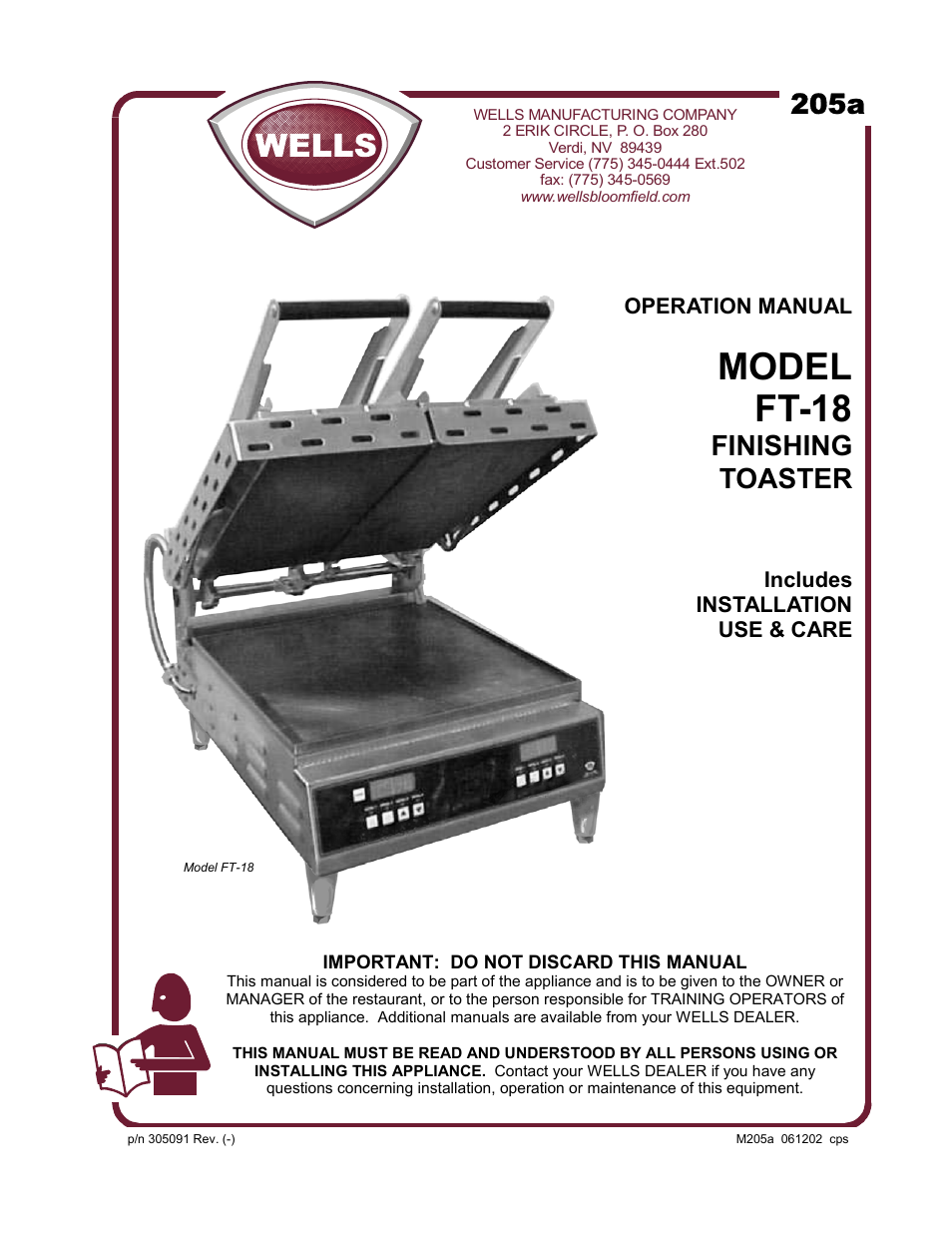 Wells FT-18 User Manual | 14 pages