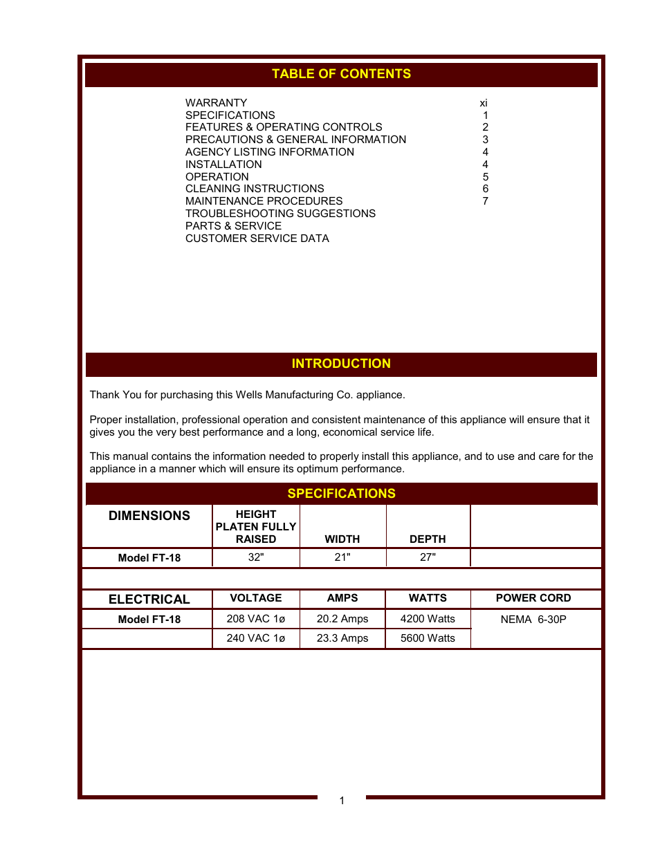 Wells FT-18 User Manual | Page 3 / 14