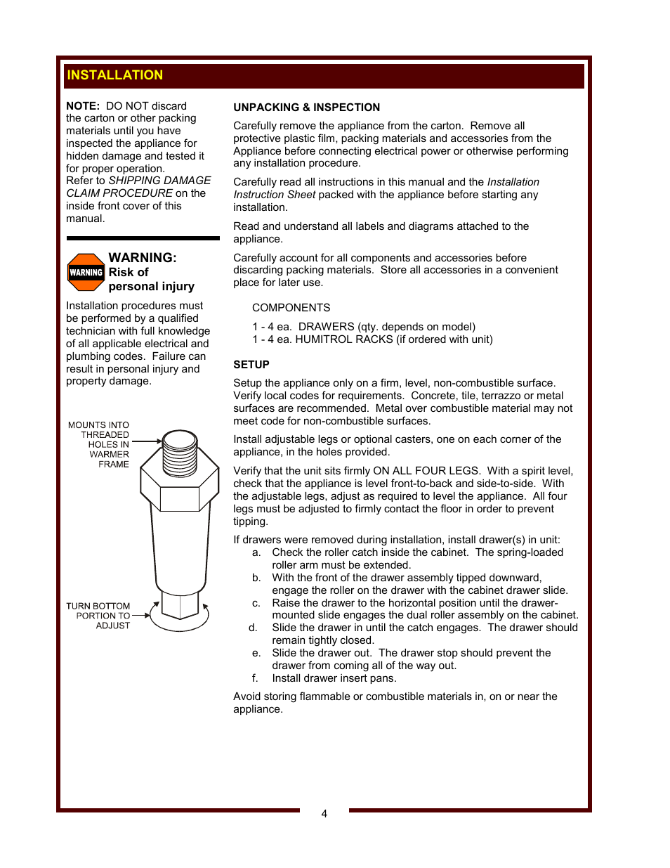 Wells RWN-1 thru RWN-3 Narrow User Manual | Page 6 / 14