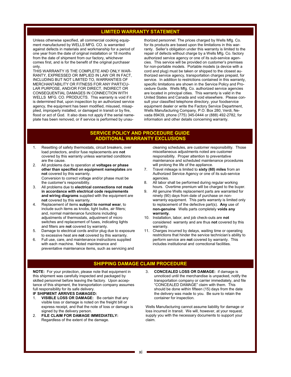 Wells WV-FGRW User Manual | Page 2 / 36