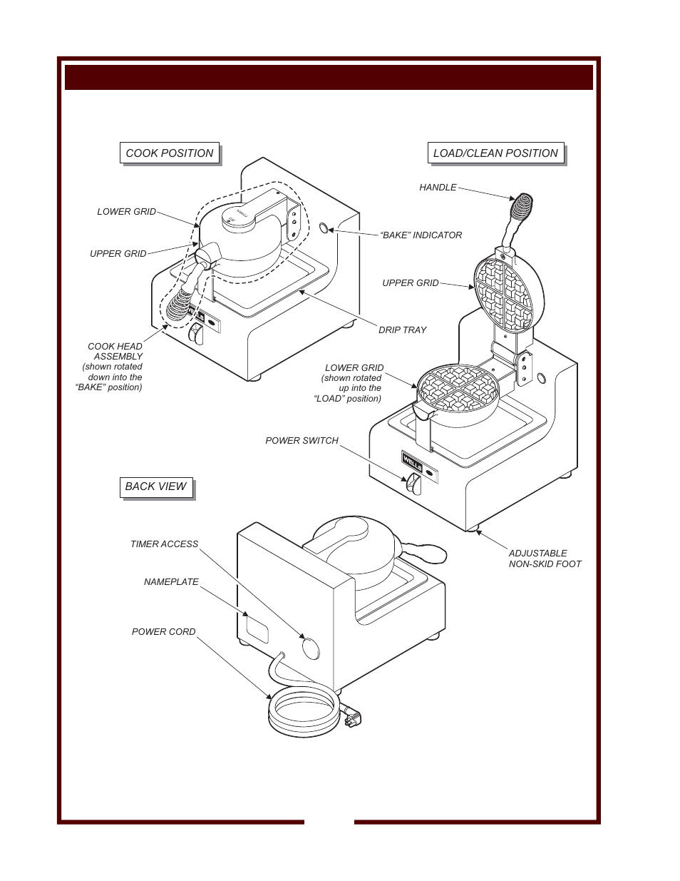 Features & operating controls | Wells Belgian Waffle Maker BWB-1S User Manual | Page 4 / 12