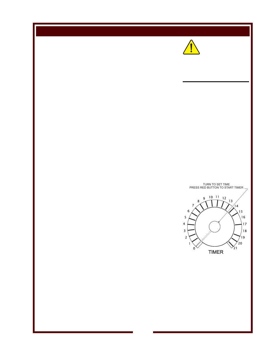 Operation, Caution, Timer | Wells WFAE-30F User Manual | Page 13 / 22